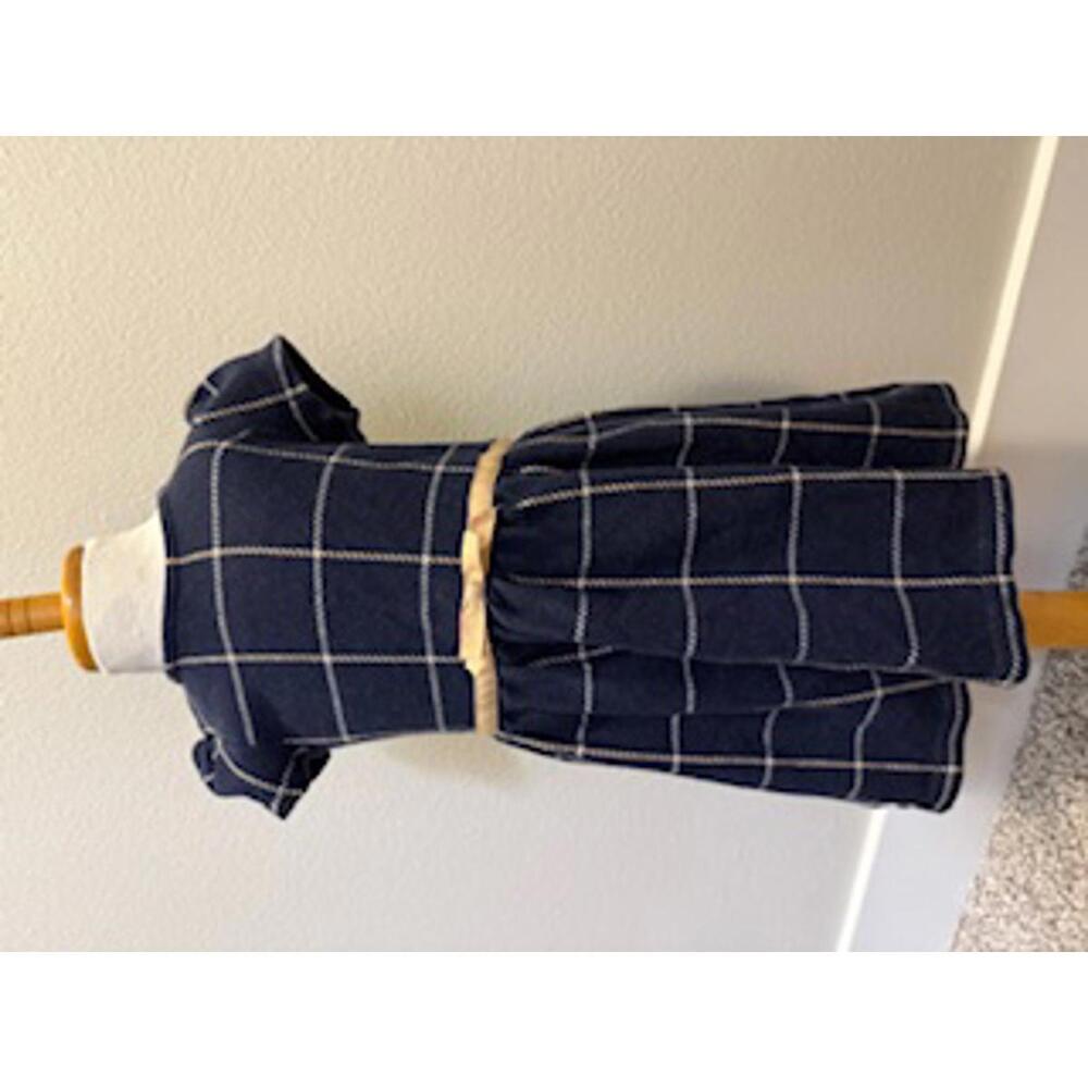 Janie and Jack Girls Navy Plaid Dress - Size 4